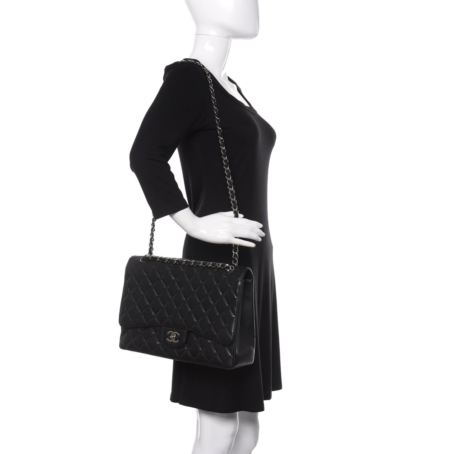 Chanel Caviar Quilted Maxi Single Flap Black 3 of 12