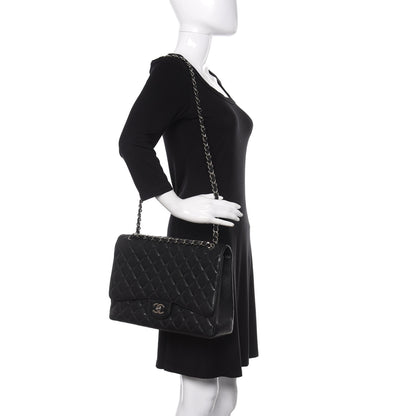 Chanel Caviar Quilted Maxi Single Flap Black 3 of 12