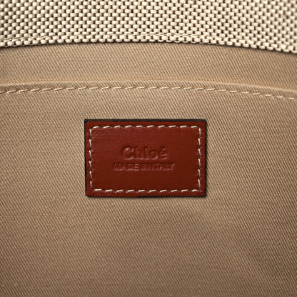 Chloe Cotton Calfskin Medium Woody Ribbon Tote White Brown 6 of 11