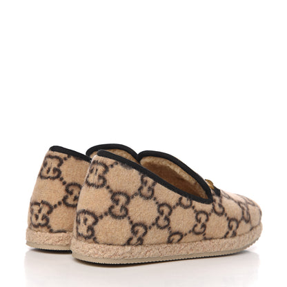 Gucci Covered Wool GG Monogram Womens Fria Horsebit Loafers 39.5 Beige Ebony Black Butterscotch 4 of 10