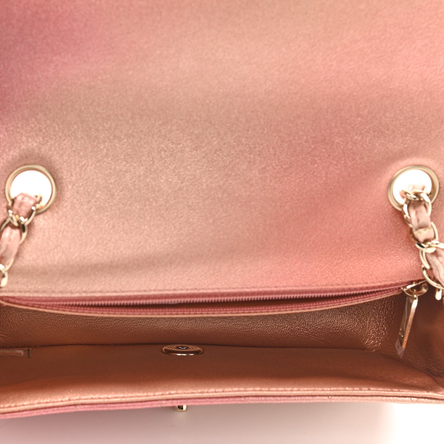 Chanel Metallic Lambskin Quilted Ombre Mini Rectangular Flap Pink 5 of 11