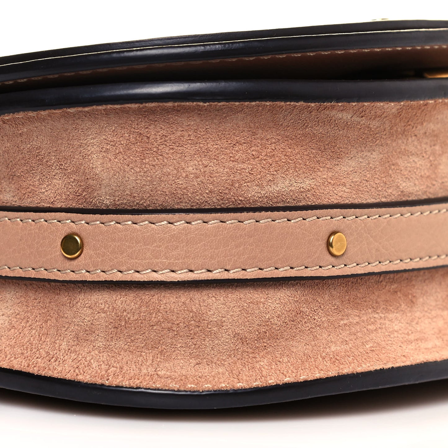 Calfskin Suede Small Nile Bracelet Bag Biscotti Beige