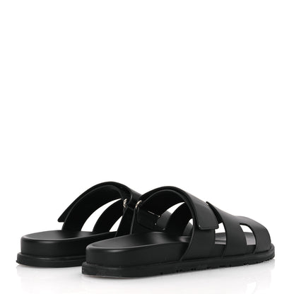 Hermes Calfskin Womens Chypre Sandals 41 Black 5 of 15