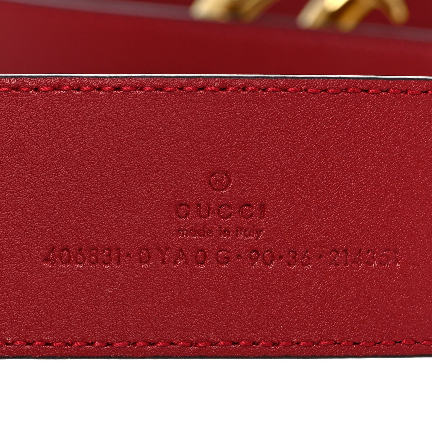 Plutone Calfskin Double G 40mm Belt 90 36 Rosso