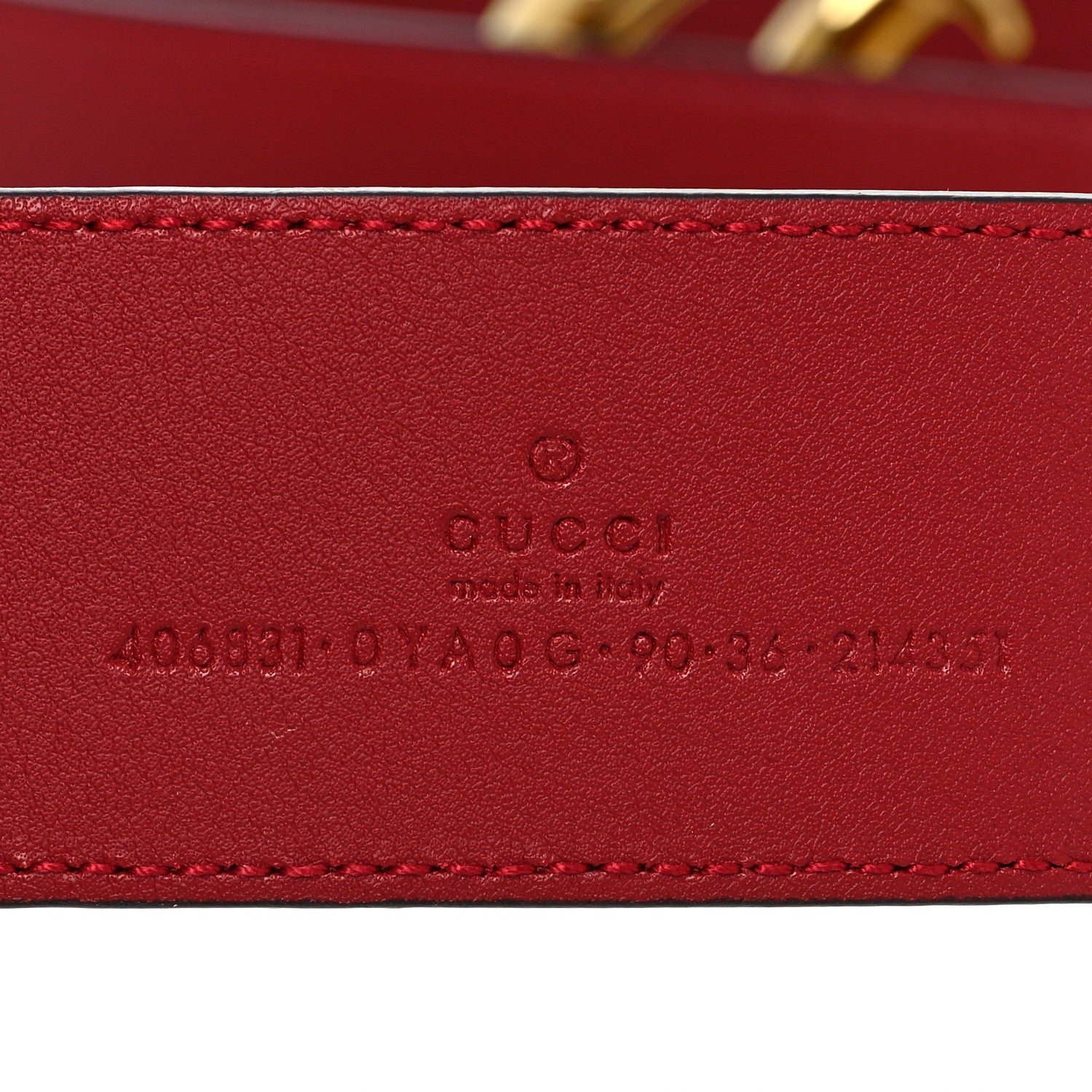 Gucci Plutone Calfskin Double G 40mm Belt 90 36 Rosso 3 of 6