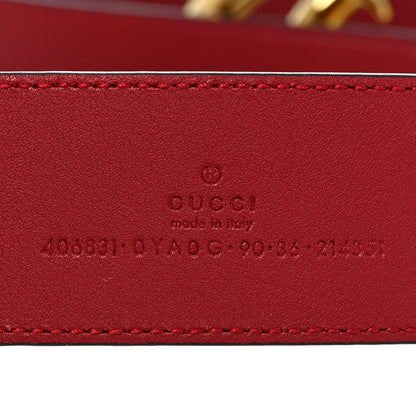 Gucci Plutone Calfskin Double G 40mm Belt 90 36 Rosso 3 of 6
