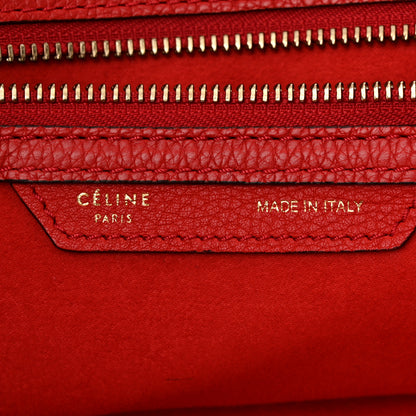 Celine Drummed Calfskin Medium Luggage Coquelicot 6 of 10