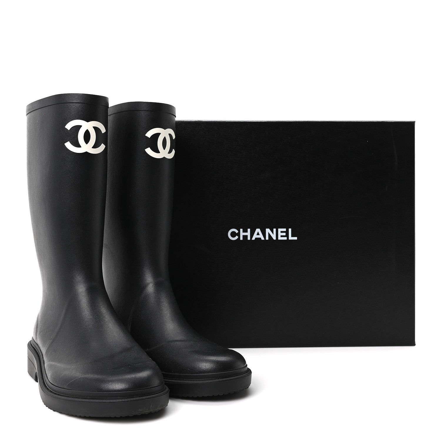 Chanel Caoutchouk CC High Boots 41 Black 10 of 10