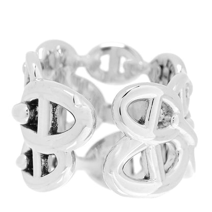 Hermes Sterling Silver GM Chaine d'Ancre Enchainee Band Ring 52 6 3 of 5