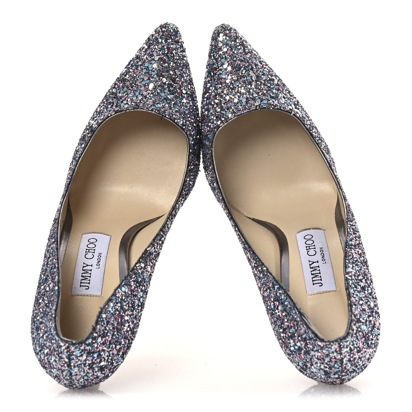 Coarse Glitter Degrade Pointy Toe Romy 100 Pumps 40 Bubblegum Multicolor