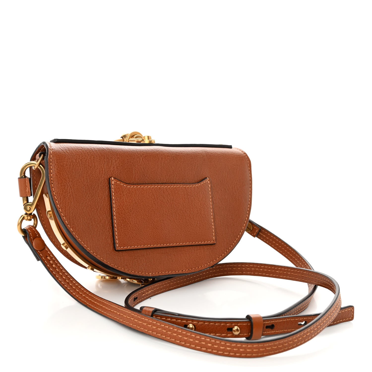 Chloe Calfskin Small Nile Bracelet Minaudiere Bag Caramel 3 of 10