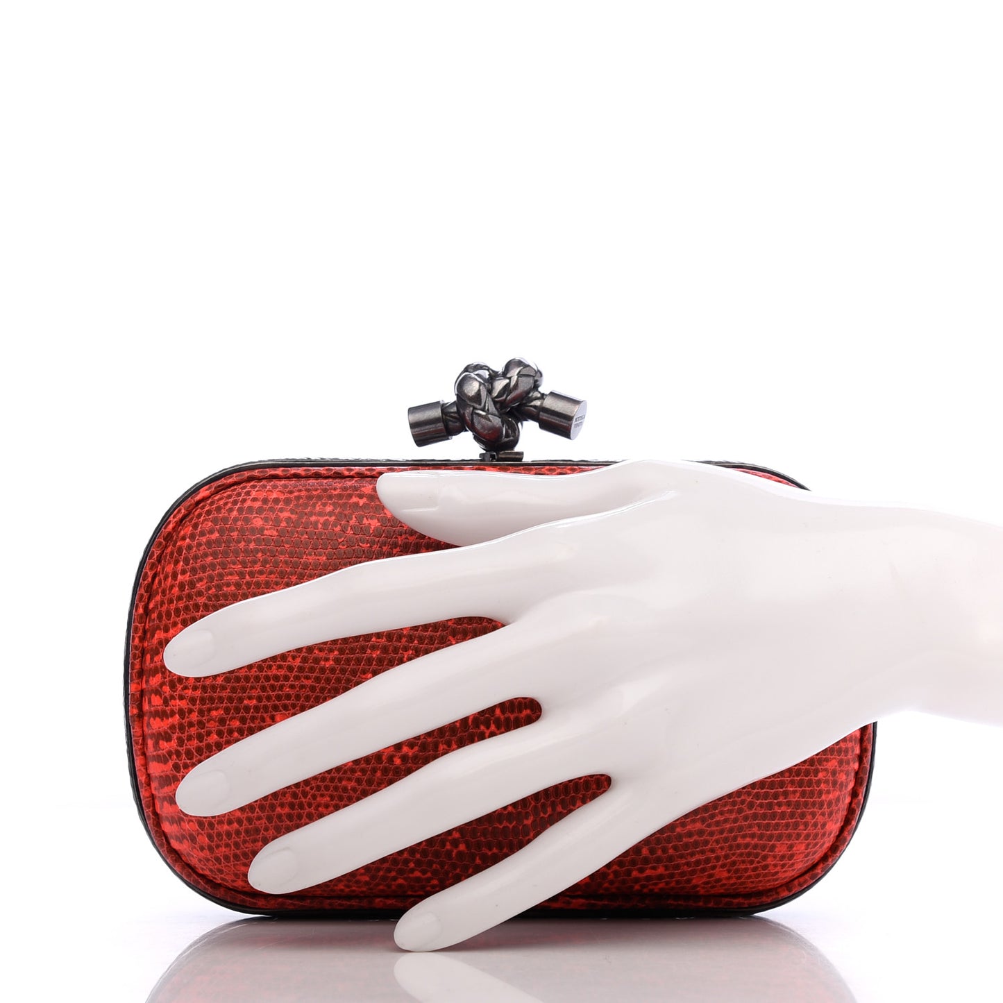 Lizard Knot Clutch Neon Orange