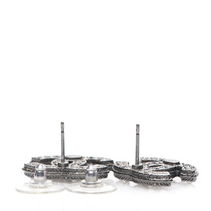 Chanel Pearl CC Earrings Ruthenium 3 of 4