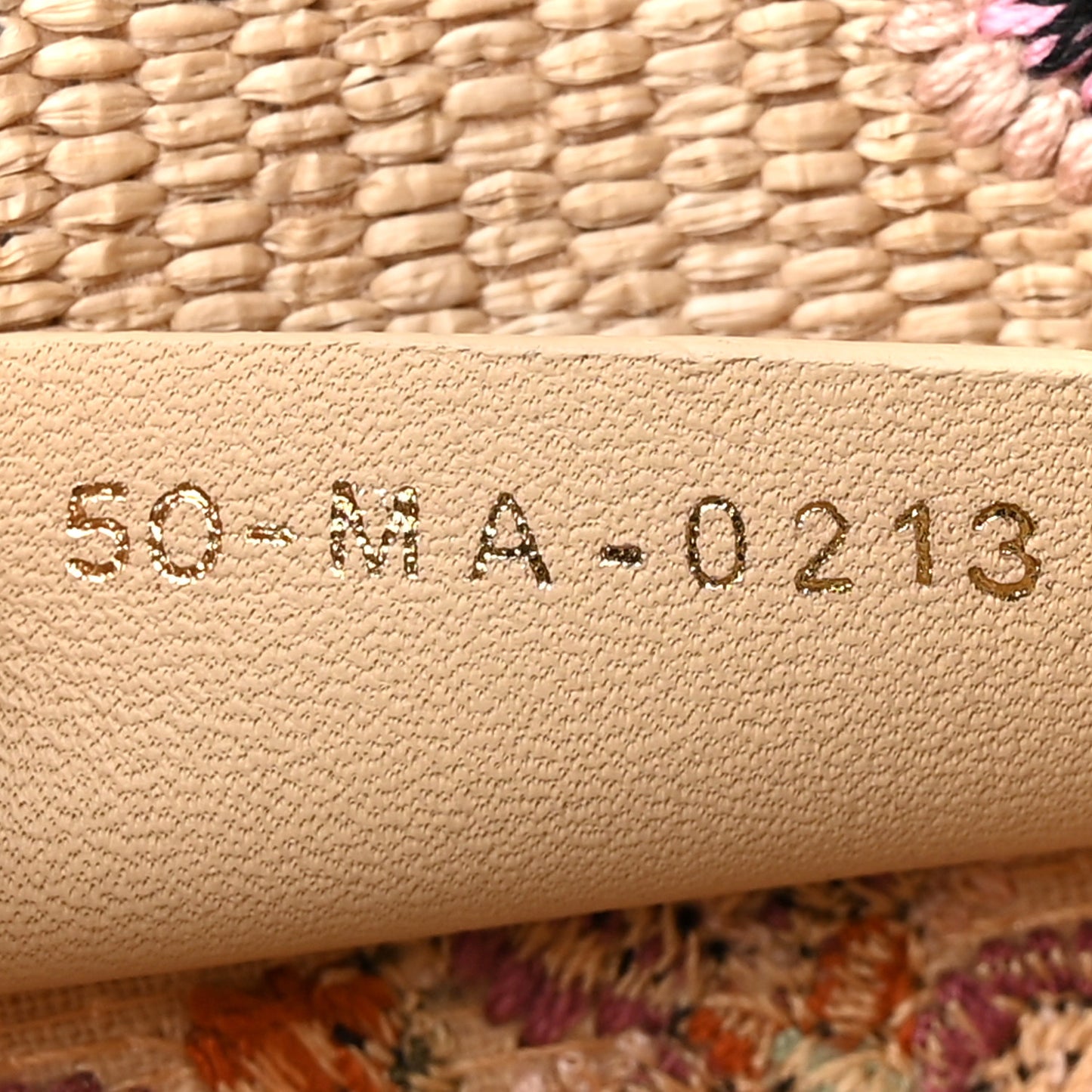 Raffia Embroidered Petites Fleurs Medium Book Tote Natural