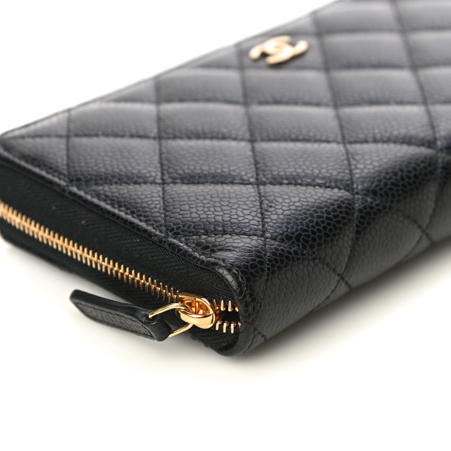 Chanel Caviar Quilted Large Gusset Zip Around Wallet Black 10 of 12