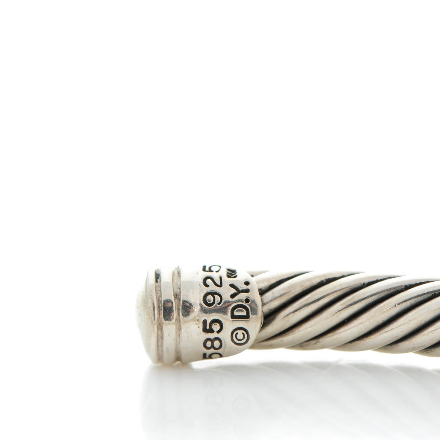 David Yurman Sterling Silver 14K Yellow Gold 5mm Cable Classics Two Station Bracelet 4 of 4