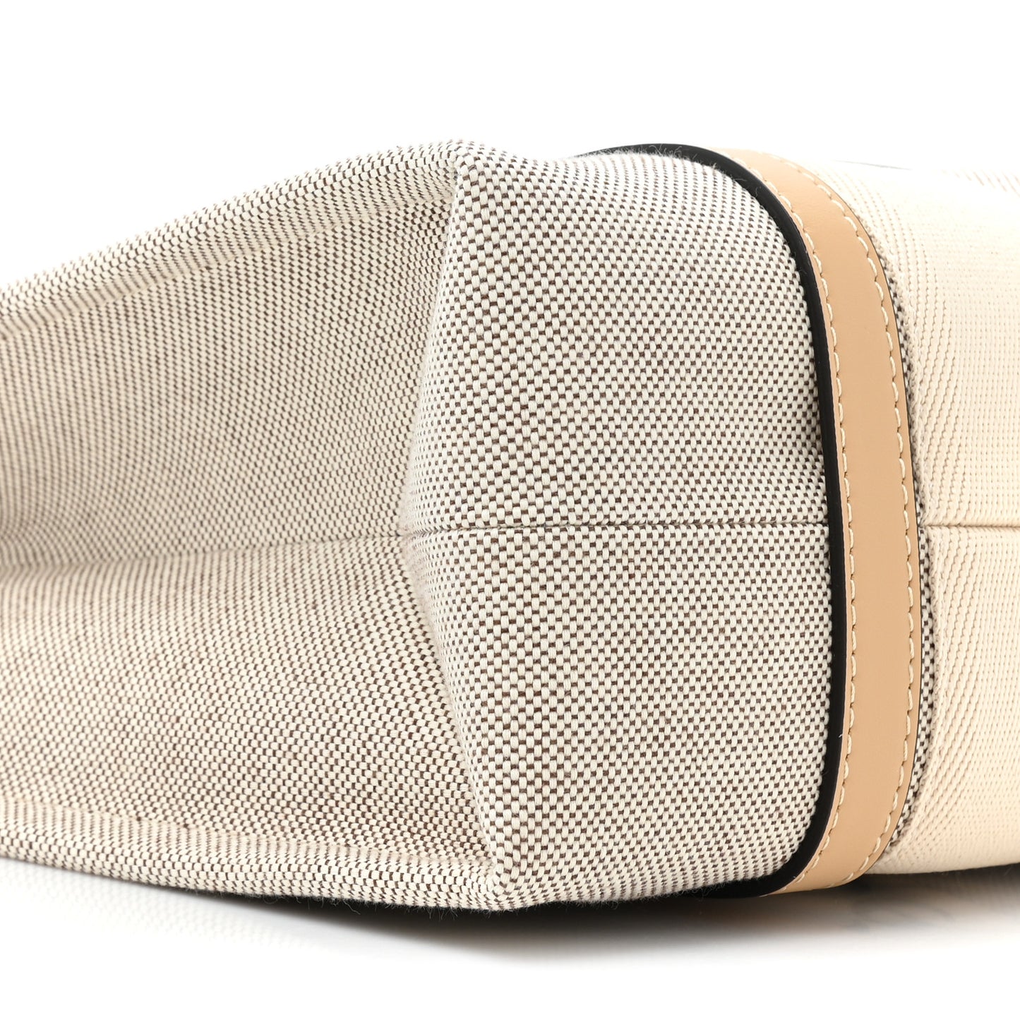 Cotton Calfskin Medium Woody Ribbon Tote Biscotti Beige