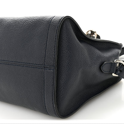 Alexander McQueen Pebbled Calfskin Small Skull Padlock Zip Around Tote Navy 10 of 10