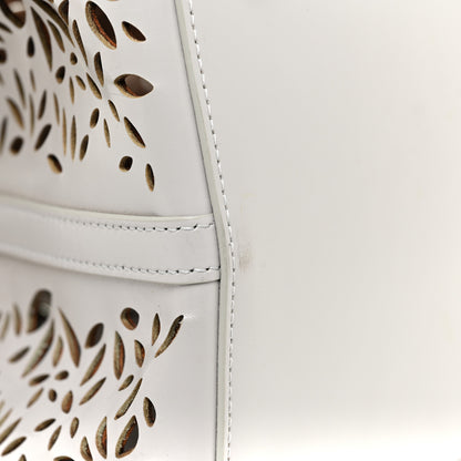 Alaia Calfskin Laser Cut Mina 32 Bag White 15 of 17