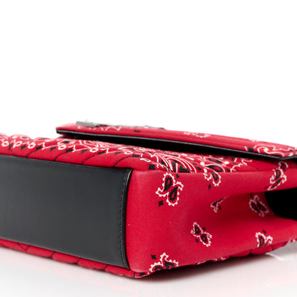 Saint Laurent Canvas Bandana Matelasse Chevron Medium College Bag Red 11 of 13