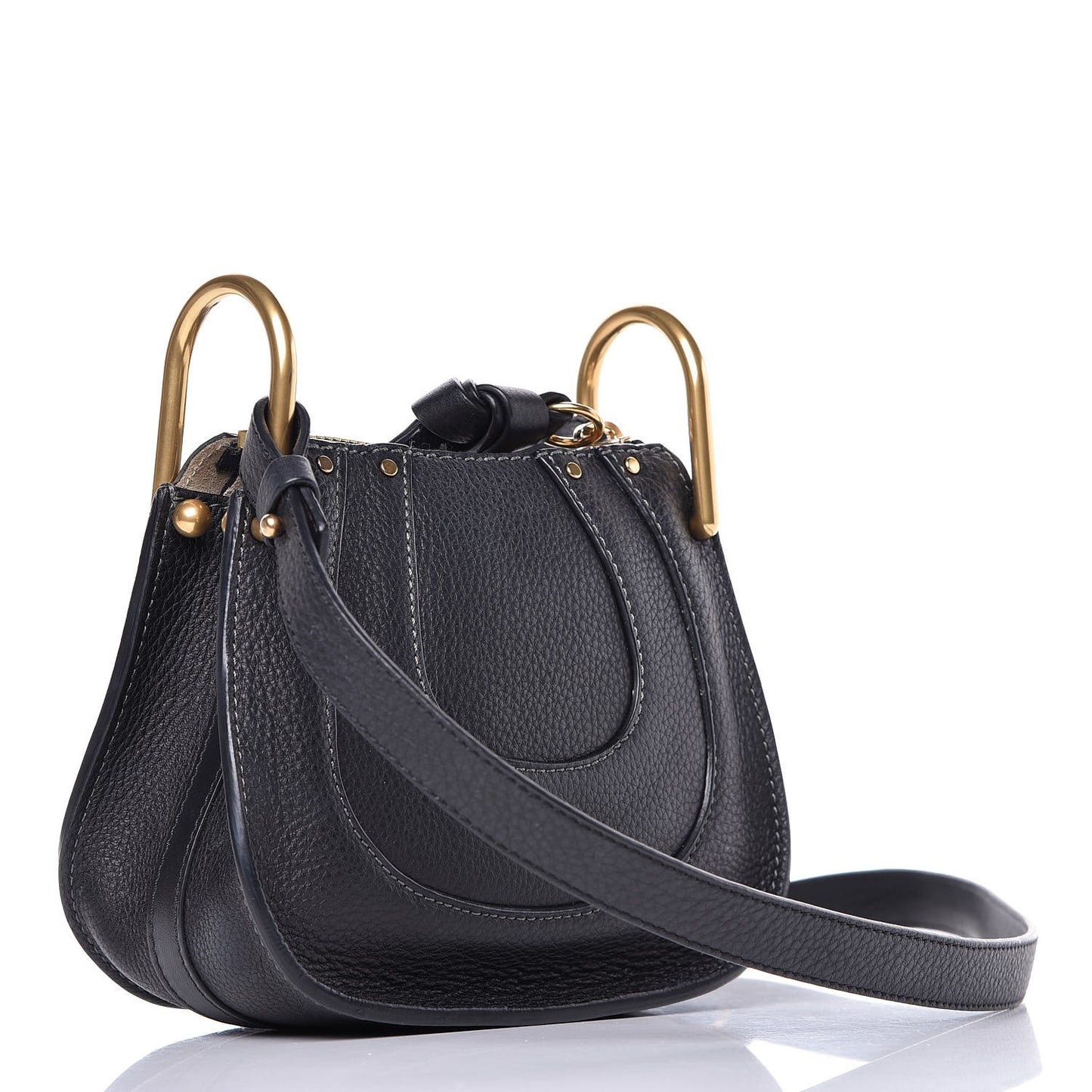 Grained Calfskin Nano Hayley Hobo Black