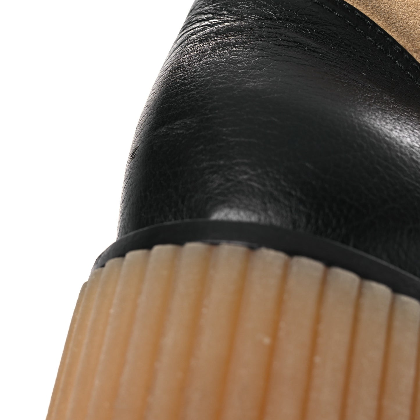 Suede Calfskin Velvet Quilted CC Combat Boots 37.5 Beige Black