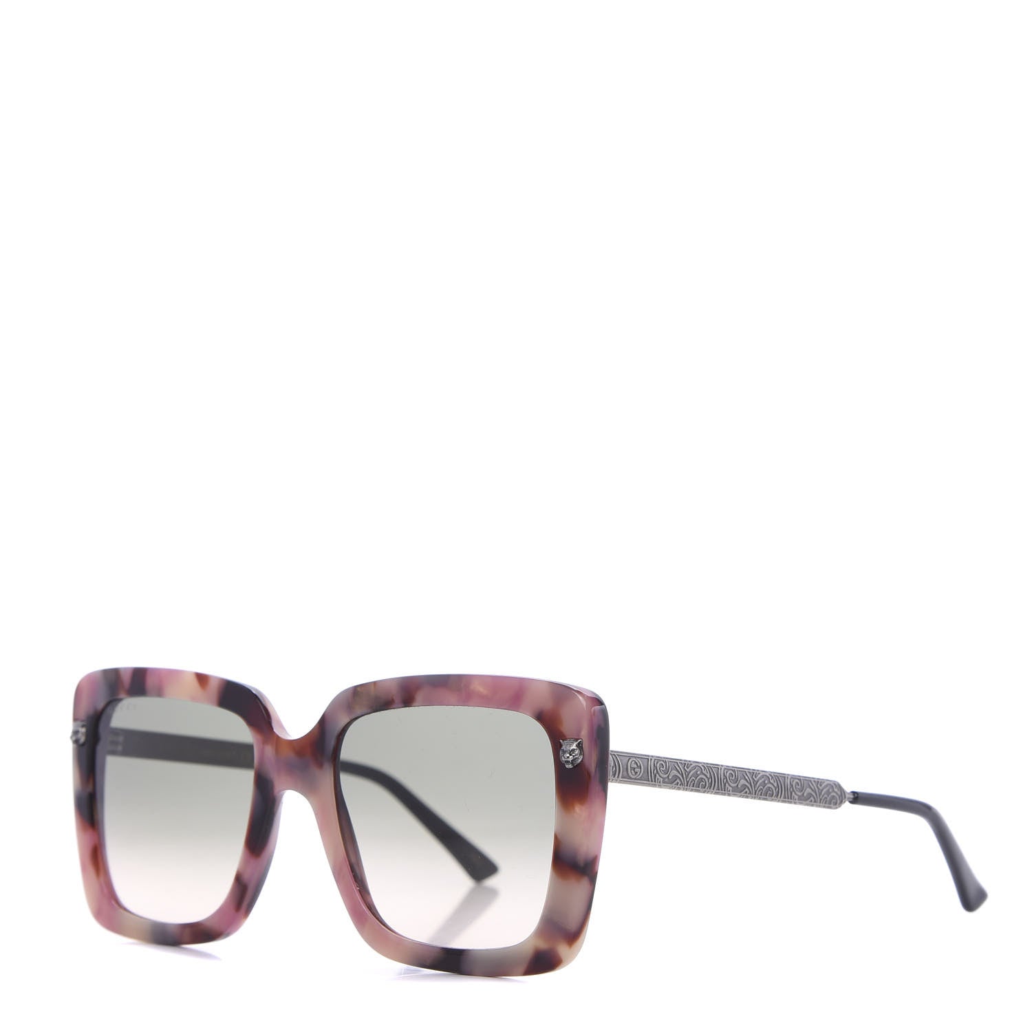 Gucci Acetate Square Frame GG0216S Sunglasses Rose Silver 1 of 8