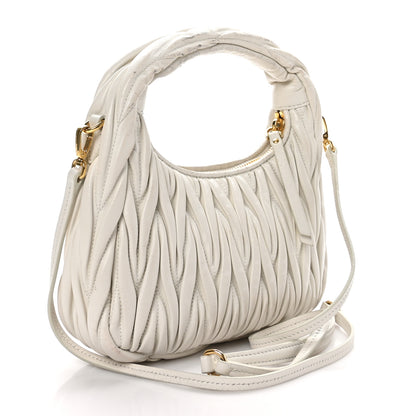 Miu Miu Nappa Matelasse Small Wander Hobo White 3 of 14