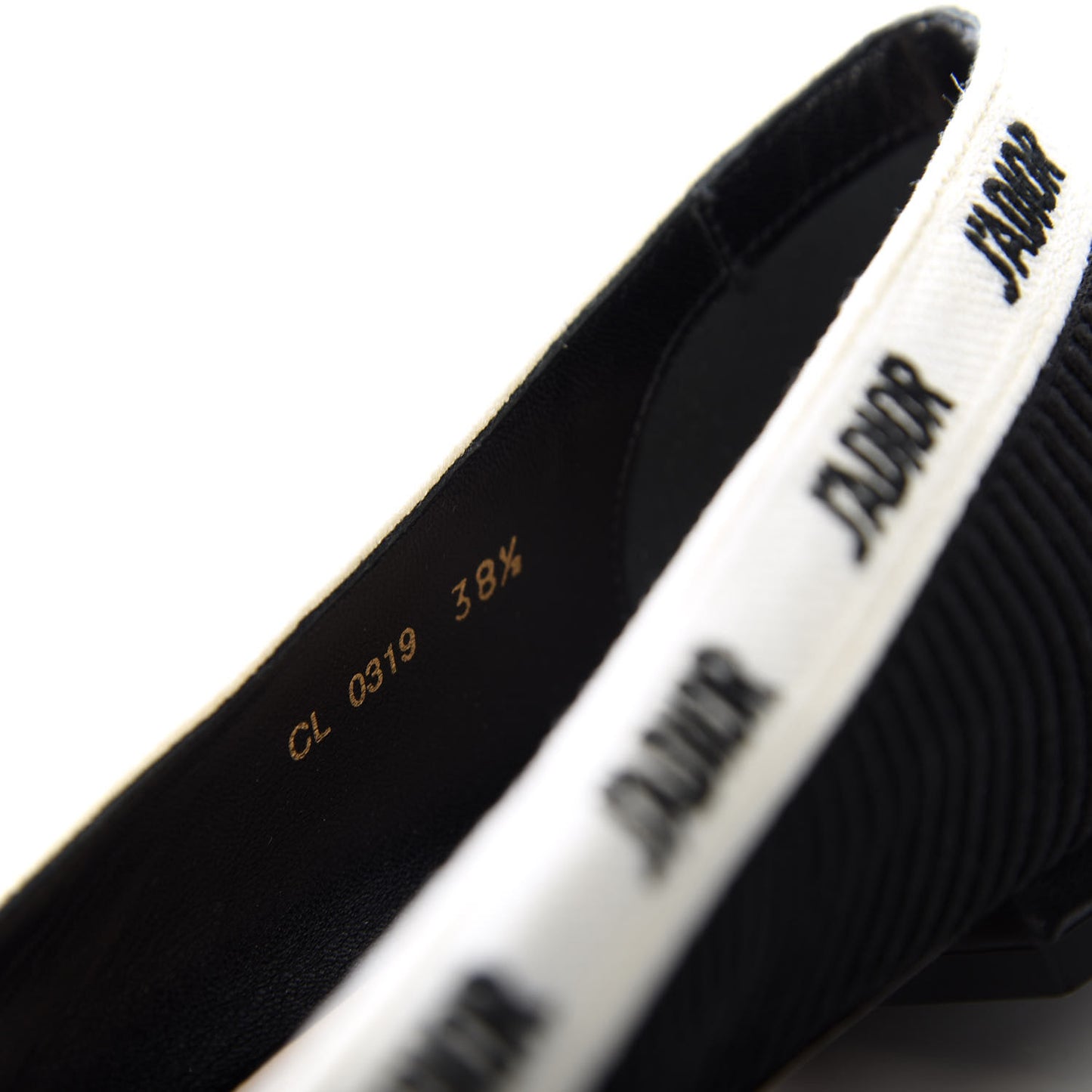 Fabric Ribbon Embroidered J'Adior Ballet Flats 38.5 Black