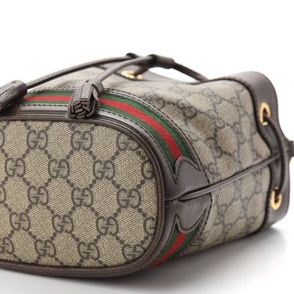 Gucci GG Supreme Monogram Web Mini Ophidia Bucket Bag Brown 9 of 9