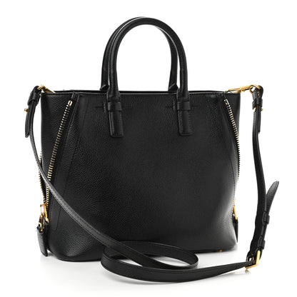 Tom Ford Pebbled Calfskin Medium Jennifer Zip Tote Black 2 of 9