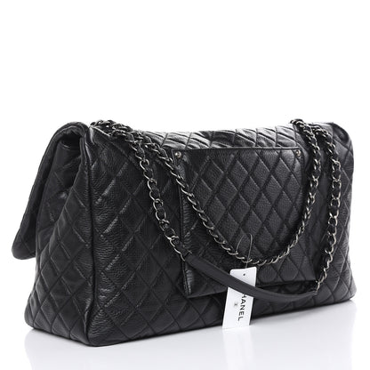 Chanel Calfskin Quilted XXL Travel Flap Bag Black 3 of 9