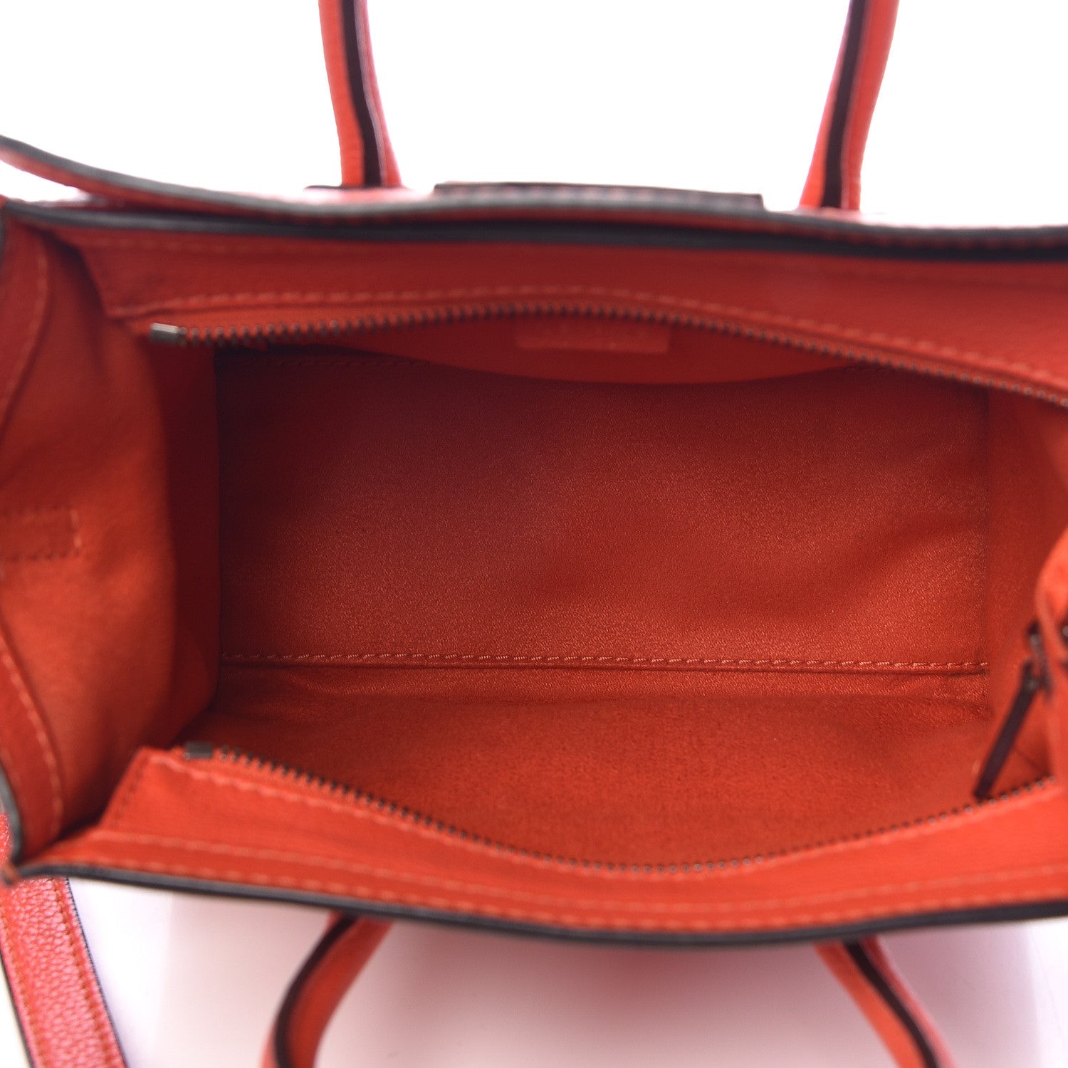 Celine Smooth Calfskin Nano Luggage Vermillion 5 of 11