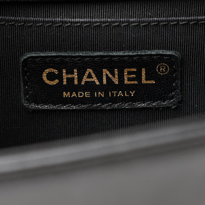 Chanel Lambskin Chevron Quilted Medium Boy Flap Black 6 of 11
