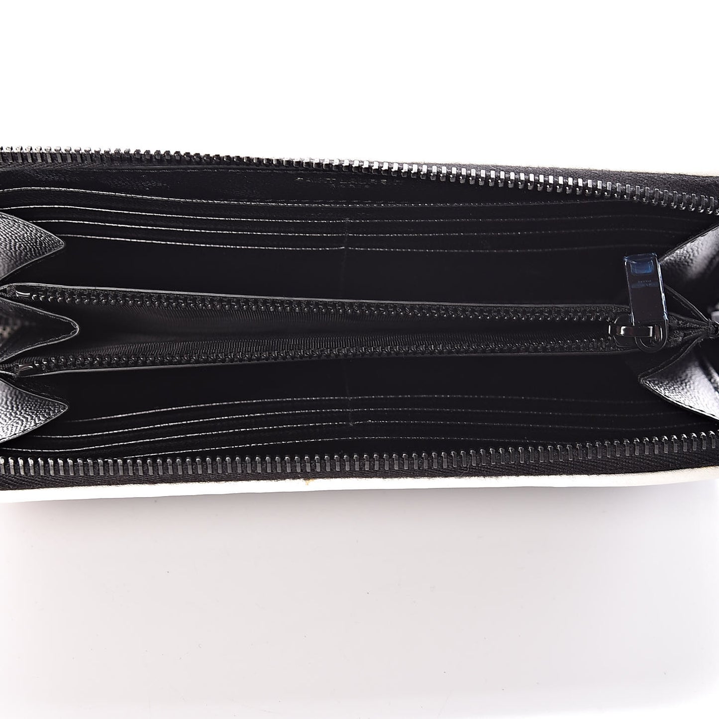 Grain De Poudre Matelasse Chevron Monogram Zip Around Wallet Black Dove White