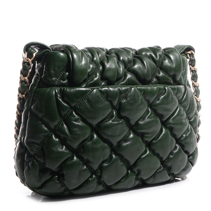 Chanel Lambskin Bubble Quilt Flap Green 3 of 8