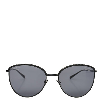 Chanel Metal Crystal Polarized Sunglasses 4258-B Black 2 of 8