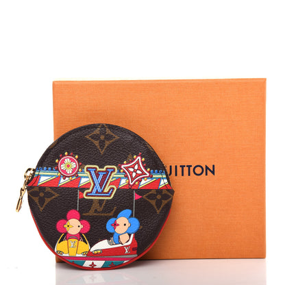 Louis Vuitton Monogram 2020 Christmas Animation Bumper Cars Round Coin Purse Coquelicot 8 of 8