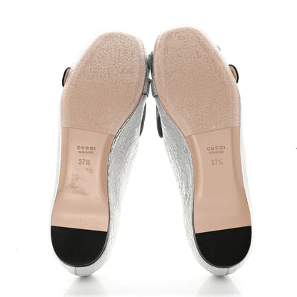 Gucci Galassia GG Marmont Fringe Flats 37.5 Argento 5 of 9