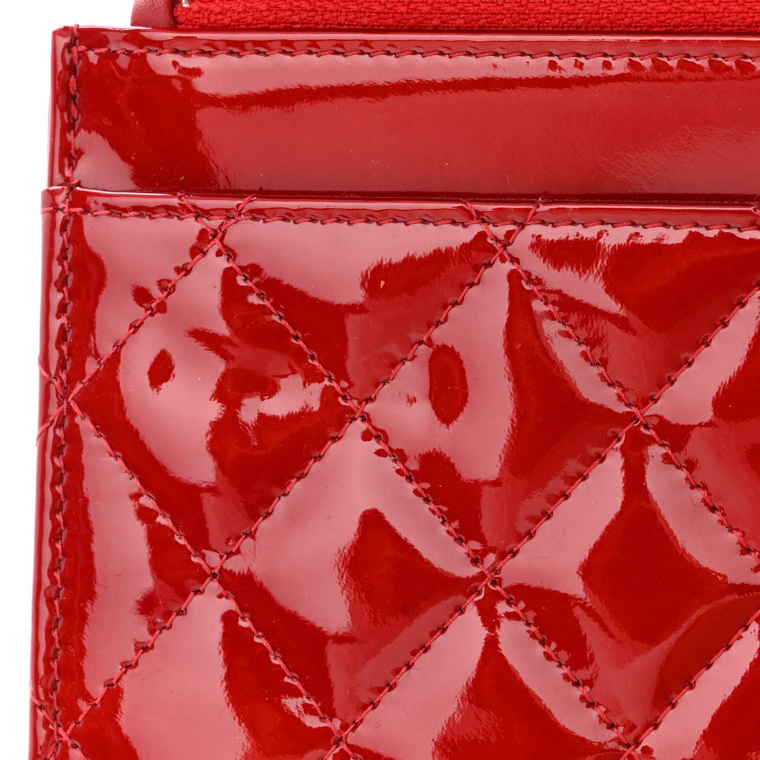 Chanel Patent Quilted Brilliant Wallet On Chain WOC Red 14 of 14
