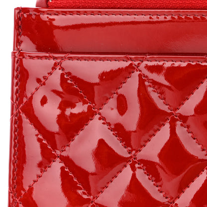 Chanel Patent Quilted Brilliant Wallet On Chain WOC Red 14 of 14