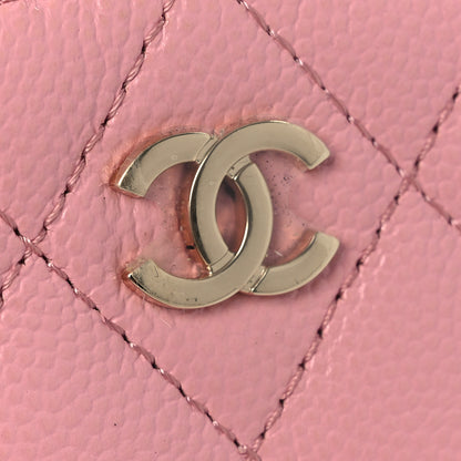 Chanel Caviar Quilted Small Vertical Coco Beauty Vanity Case With Chain Light Pink 12 of 12