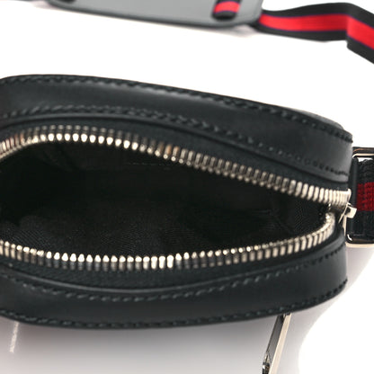 Gucci GG Supreme Monogram Appia Calfskin Web Small Camera Messenger Bag Black Grey 5 of 6