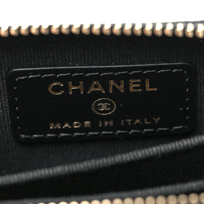 Chanel Caviar Quilted Boy Zip Around Coin Purse Wallet Black 6 of 11