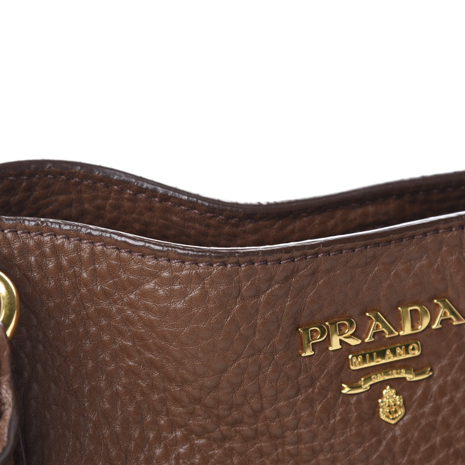 Prada Vitello Daino Side Pocket Tote Palissandro 13 of 15