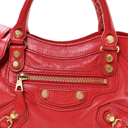 Balenciaga Agneau Giant 12 Gold Hardware Mini City Rouge Lipstick 9 of 11