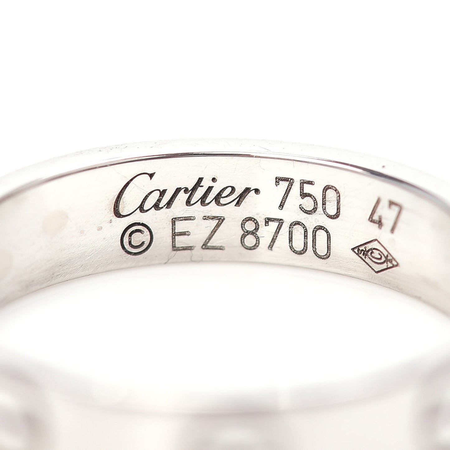 18K White Gold 3.5mm LOVE Wedding Band Ring 47 4