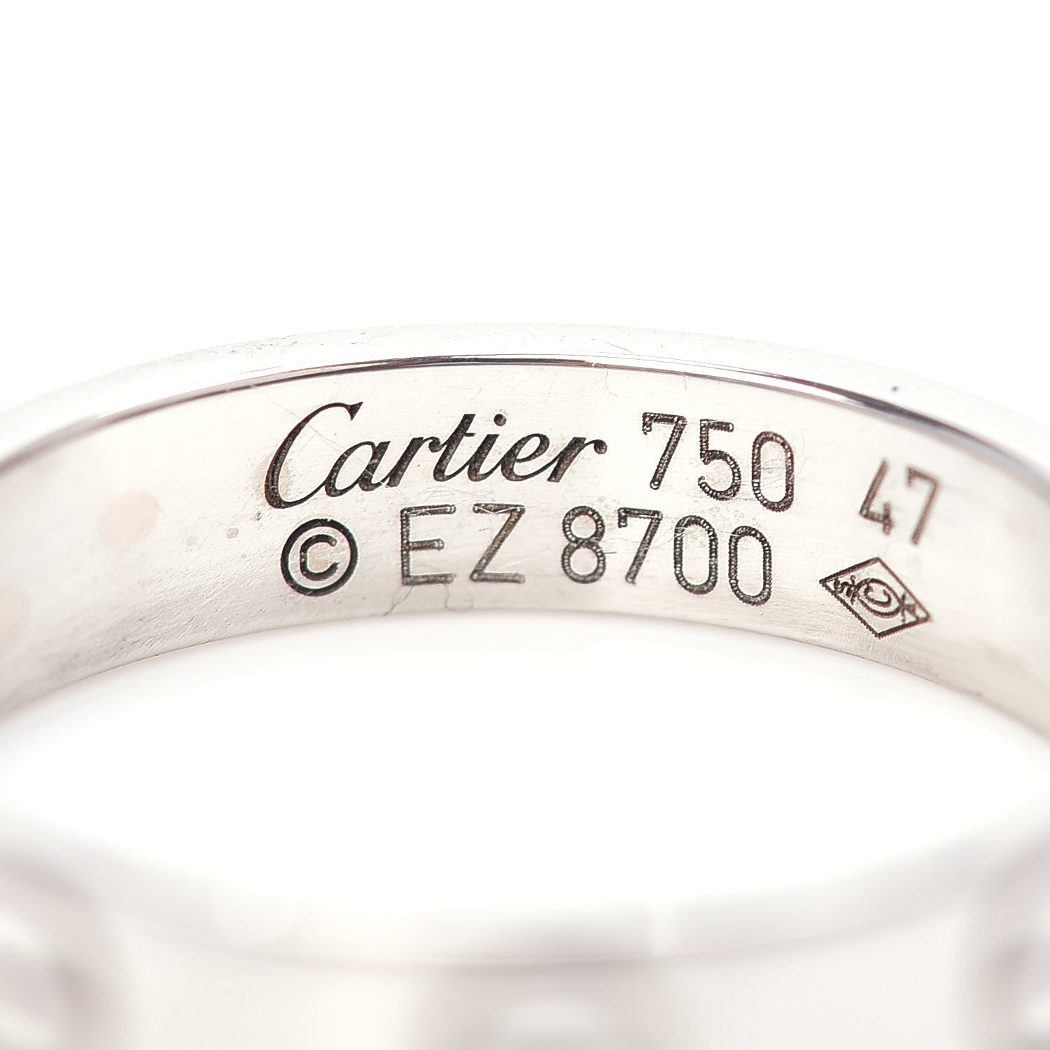 Cartier 18K White Gold 3.5mm LOVE Wedding Band Ring 47 4 4 of 4