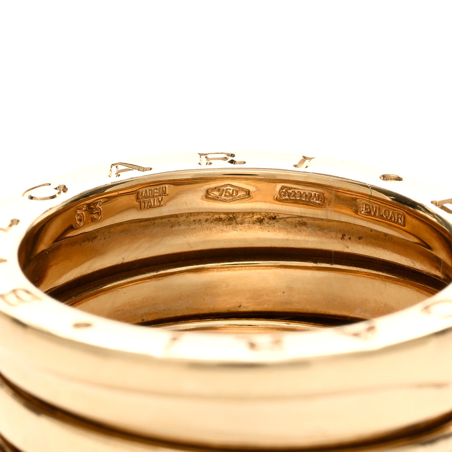 Bulgari 18K Yellow Gold B.Zero1 Two-Band Ring 53 6.25 4 of 4