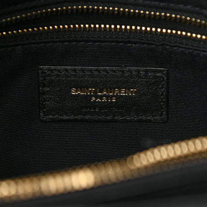 Saint Laurent Suede Y Quilted Monogram Medium Loulou Chain Satchel Black 6 of 9